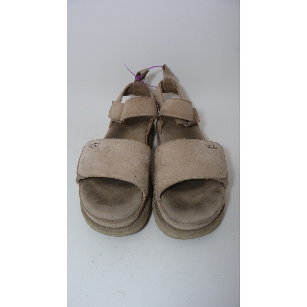 UGG GoldenGlow Tan Suede Platform Sandals 1136783 Womens 9